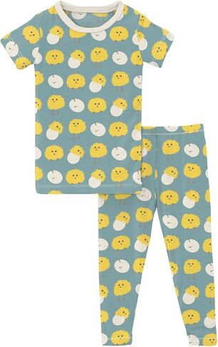 KicKee Pants Short Sleeve Pajama Set (Big Kids) Natural Rose Trellis 14 (Big Kid) in Saudi Arabia