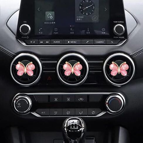 Cute Butterfly Air Vent Clips,3 Pcs Pink Butterfly Car Air Fresheners Vent Clips Long Lasting Diffuser Interior Decor Charm Car Decoration Cute Accessories for Women Girls in Saudi Arabia