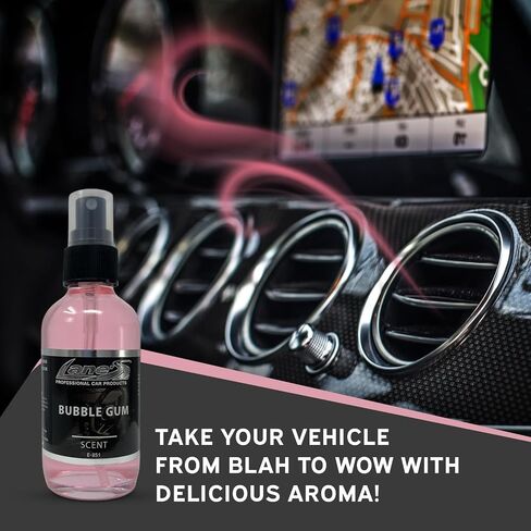 Lane's Premium Car Air Fresheners - Bubble Gum Scent Water Based - 4oz Eliminate Bad Odors of Pet & Food From Car Interior Leather, Carpet, Upholstery Great For Cars, Trucks, SUVs, RVs & More in Kuwait