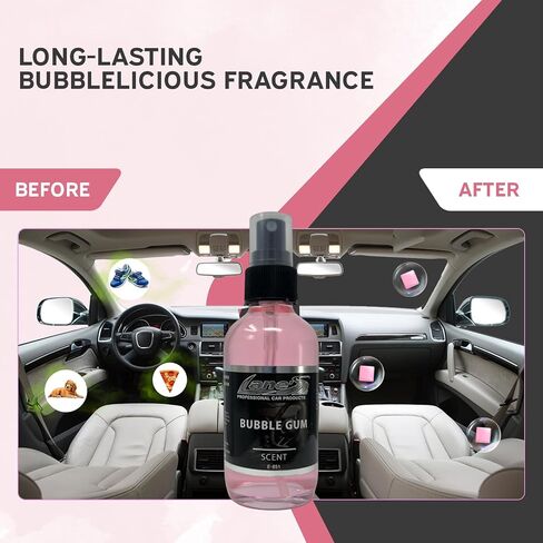Lane's Premium Car Air Fresheners - Bubble Gum Scent Water Based - 4oz Eliminate Bad Odors of Pet & Food From Car Interior Leather, Carpet, Upholstery Great For Cars, Trucks, SUVs, RVs & More in Kuwait