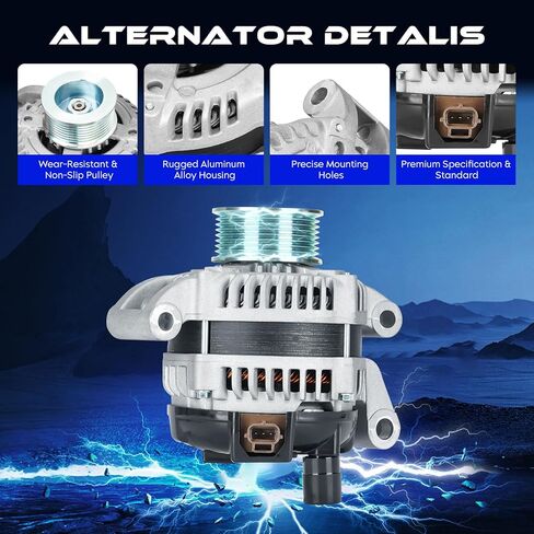 New Alternator Replacement for Ford F-250 F-350 F-450 F-550 Super Duty 2008-2010 V8 6.4L, Exc Dual Alt System(Only power generation) High Output Alternator Replace for 104210-5431 11291 12922 AND0457 in Saudi Arabia