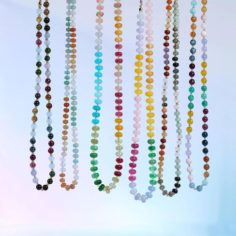 Rainbow Beaded Necklace for Women,Boho Colorful Bead Choker Necklace,Handmade Stainless Steel Waterproof Strand Necklaces,Christmas gifts, Valentine's Day gifts (Style 5) (Style 5) in Saudi Arabia