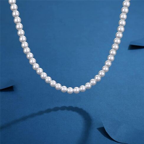 ONLYJUMP 8mm Luxval Pearl Necklaces Choker for Women Pearl Choker Necklace Strands Short Tiny Adjustable Chain Handmade Vintage Jewelry in Saudi Arabia