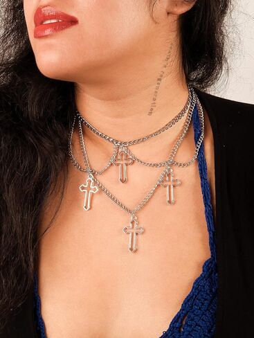 Sacina Gothic Cross Necklace, Cross Goth Necklace, Halloween Christmas New Year Jewelry Gift For Women in Saudi Arabia