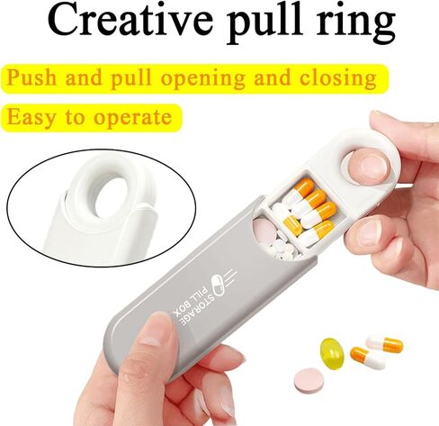 Cute Pill Organizer, Small Size Pill Case, Compact Portable Daily Medicine Box for Vitamins, Medications, Fish Oils, Supplements, Capsules, 3 Compartment Perfect for Pocket Purse Bag, Orange in Kuwait