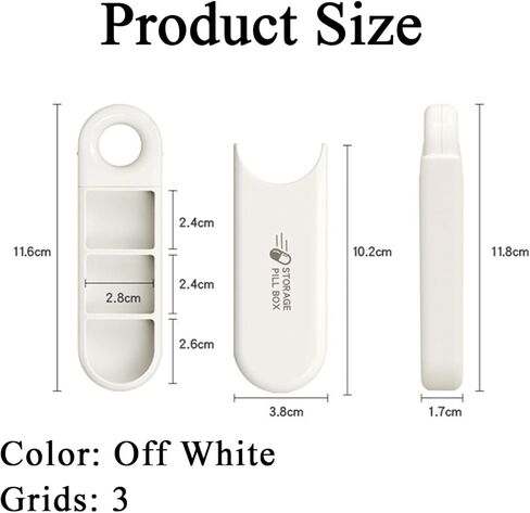 Cute Pill Organizer, Small Size Pill Case, Compact Portable Daily Medicine Box for Vitamins, Medications, Fish Oils, Supplements, Capsules, 3 Compartment Perfect for Pocket Purse Bag, Orange in Kuwait