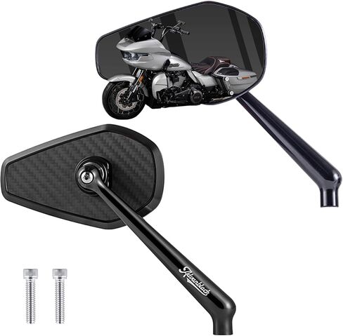 Advanblack Axion Performance Style Rear View Mirrors Universal Fit for Harley Touring Street Glide Road Glide Sportster Dyna Softail V-Rod Indian Motorcycles (Black) in Saudi Arabia