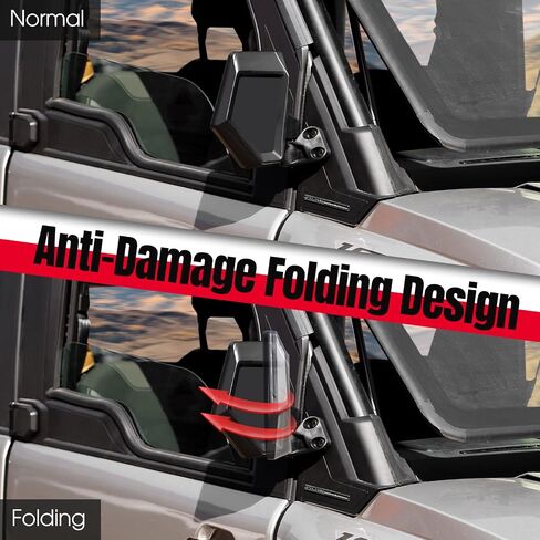 HAKA TOUGH Side Door-Mounted Mirrors for Polaris Ranger XD 1500 Accessories 2024, Folding Side Rearview Mirrors for Ranger Crew XD 1500 Accessories 2024, Replace #2889862, 2PCS in Saudi Arabia