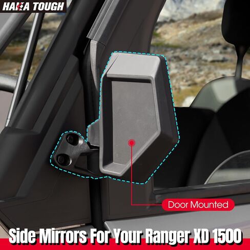 HAKA TOUGH Side Door-Mounted Mirrors for Polaris Ranger XD 1500 Accessories 2024, Folding Side Rearview Mirrors for Ranger Crew XD 1500 Accessories 2024, Replace #2889862, 2PCS in Saudi Arabia