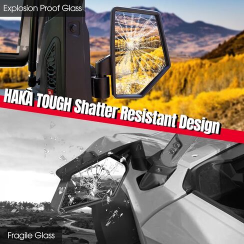 HAKA TOUGH Side Door-Mounted Mirrors for Polaris Ranger XD 1500 Accessories 2024, Folding Side Rearview Mirrors for Ranger Crew XD 1500 Accessories 2024, Replace #2889862, 2PCS in Saudi Arabia