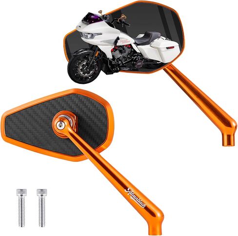 Advanblack Axion Performance Style Rear View Mirrors Universal Fit for Harley Touring Street Glide Road Glide Sportster Dyna Softail V-Rod Indian Motorcycles (Black) in Saudi Arabia