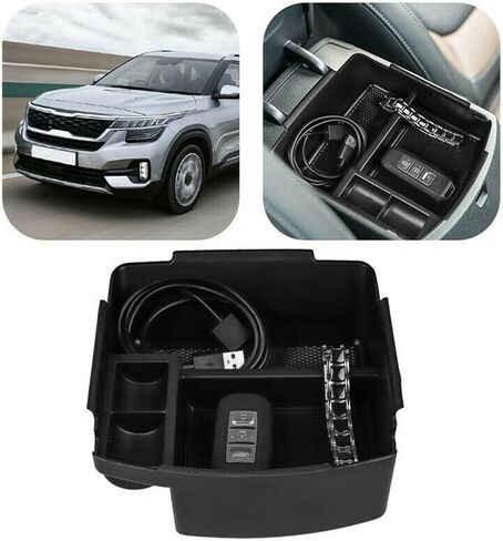 for Kia Seltos 2020-2021 Car Armrest Storage Box Central Console Glove Organizer Car Interior in Saudi Arabia
