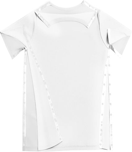 Shoulder Recovery Shirts Unisex-Post Shoulder of Short Sleeves with Hidden Snap Buttons on Sides in Saudi Arabia