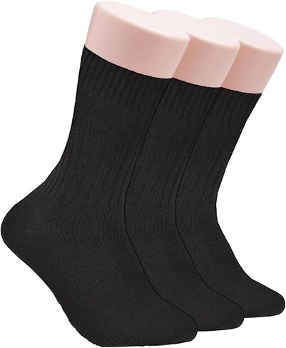 Clarks Men's Casual Solid Crew Socks with Ribbed Welt 3 Pair, Black, Men's 7-12 Shoe in Saudi Arabia