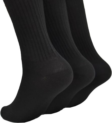 Clarks Men's Casual Solid Crew Socks with Ribbed Welt 3 Pair, Black, Men's 7-12 Shoe in Saudi Arabia