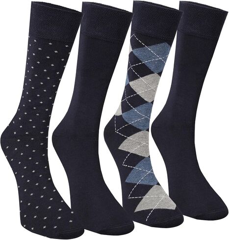 جوارب الخيزران للرجال ، جوارب الطاقم غير المرتبطة ، الطول الناعم ، مثالي للارتداء اليومي ، 4 عبوات (9-12) in Kuwait