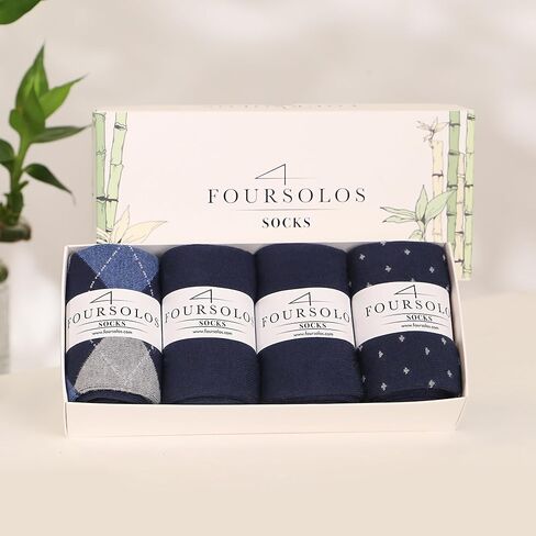 جوارب الخيزران للرجال ، جوارب الطاقم غير المرتبطة ، الطول الناعم ، مثالي للارتداء اليومي ، 4 عبوات (9-12) in Kuwait