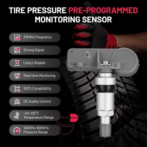 مستشعر BDFHYK 315 ميجاهرتز TPMS مناسب لسيارة Chevy GMC Buick Cadillac Saturn Pontiac SAAB، نظام مراقبة ضغط الإطارات (TPMS) استبدال أجهزة الاستشعار # 13586335، 13581558، 15922396 رمادي قطعة واحدة in Saudi Arabia