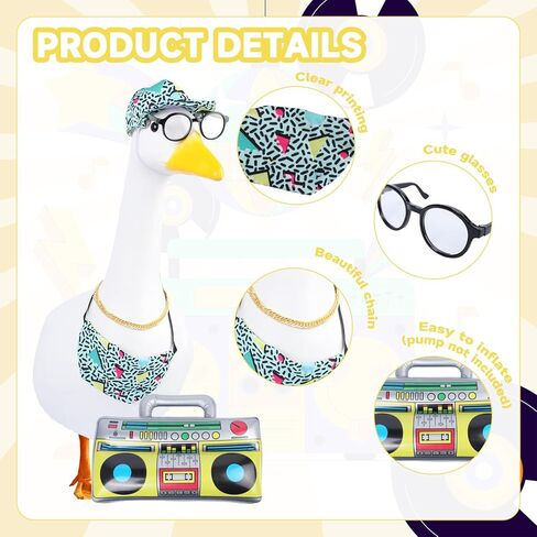 5 أجهزة كمبيوتر مثقلة ملابس الصيف شرفة أوزة ، والثمانينيات 90s الزي الهيب هوب زي لتمثال أوزة 23 ' in Kuwait