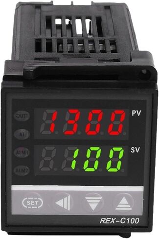 REX-C100 110V إلى 240 فولت 0 إلى 1300 درجة مجموعات تحكم درجة حرارة PID الرقمية مع مستشعر مسبار نوع K (إخراج التتابع) in Saudi Arabia