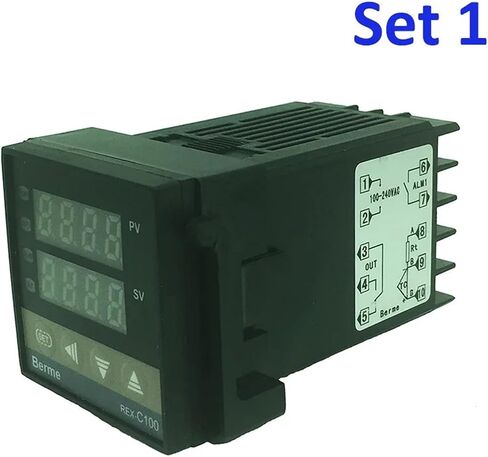 REX-C100 Digital Thermostat Temperature Controller SSR Output K Type thermocouple Sensor 48 x 48 +SSR 40DA Solid Relay+Sensor(Set3) in Saudi Arabia