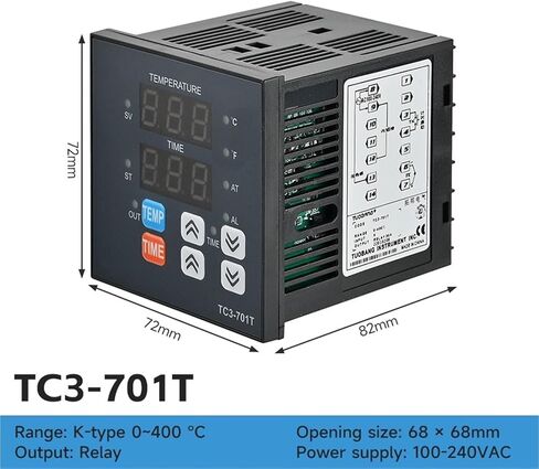 TC3-401T PID TEMPERTY TIMER TIMER TIMETERMENTER ANDECTION ANTEMRINCE RELAY K-TYPE 400 ℃ AC100 ~ 220V الجرس المنبه (TC3-701T) in Kuwait