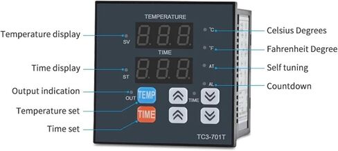 TC3-401T PID TEMPERTY TIMER TIMER TIMETERMENTER ANDECTION ANTEMRINCE RELAY K-TYPE 400 ℃ AC100 ~ 220V الجرس المنبه (TC3-701T) in Saudi Arabia