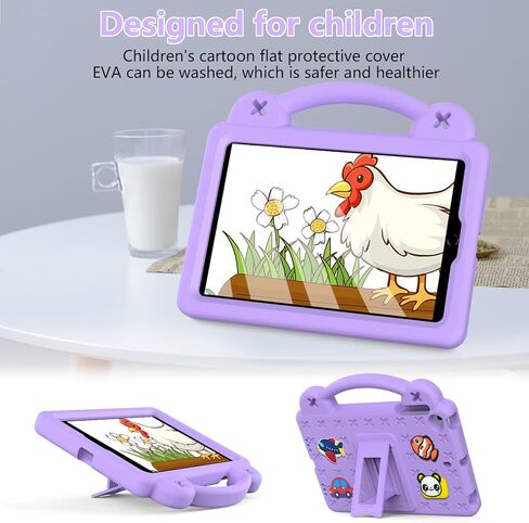 حافظة تابلت لهاتف هواوي ميديا ​​باد T5 10.1/لينوفو تاب M10/لينوفو تاب P10، حافظة واقية عالمية خفيفة الوزن مضادة للصدمات مع حزام كتف ومقبض حامل - أرجواني فاتح in Kuwait