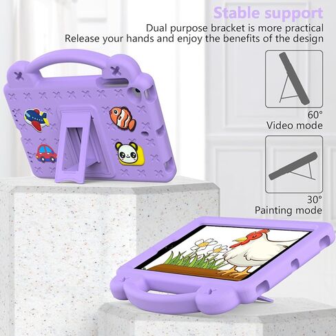 حافظة تابلت لهاتف هواوي ميديا ​​باد T5 10.1/لينوفو تاب M10/لينوفو تاب P10، حافظة واقية عالمية خفيفة الوزن مضادة للصدمات مع حزام كتف ومقبض حامل - أرجواني فاتح in Kuwait