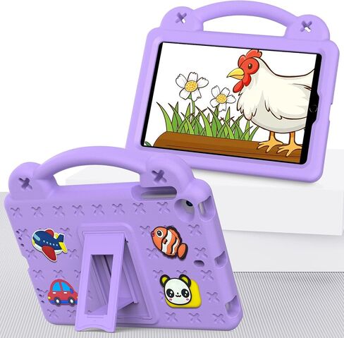 حافظة تابلت لهاتف هواوي ميديا ​​باد T5 10.1/لينوفو تاب M10/لينوفو تاب P10، حافظة واقية عالمية خفيفة الوزن مضادة للصدمات مع حزام كتف ومقبض حامل - أرجواني فاتح in Kuwait