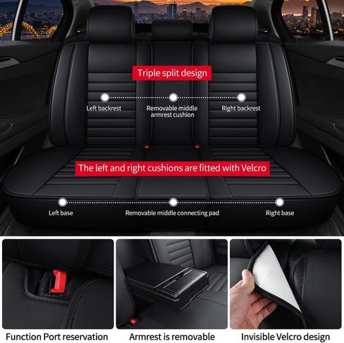 Leather Car Seat Covers for Toyota Corolla 2006-2024,Car Seat Covers Full Set,Seat Covers with Safety,Waterproof Seat Cover Compatible Airbag(5pcs Black Standard) in Saudi Arabia
