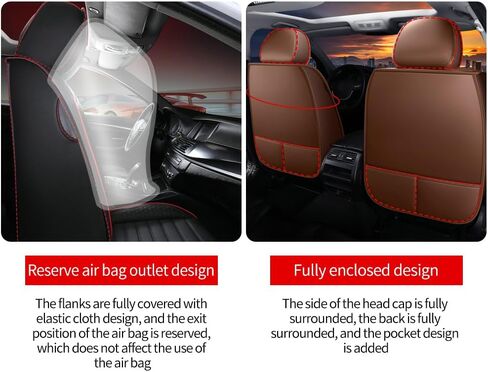 Leather Car Seat Covers for Toyota Corolla 2006-2024,Car Seat Covers Full Set,Seat Covers with Safety,Waterproof Seat Cover Compatible Airbag(5pcs Black Standard) in Saudi Arabia