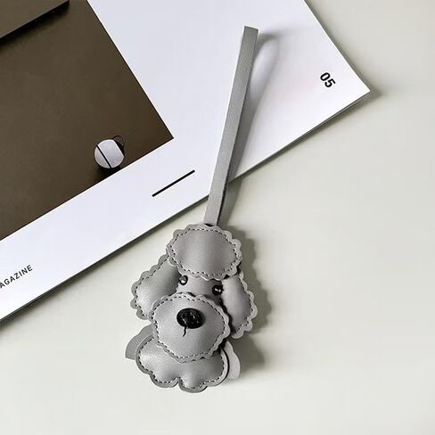 Dog Bag Charm, Fashion Teddy Dog ​​Head Charm for Purse Handbags Bag Accessories PU Key Charms in Saudi Arabia