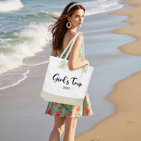 Fokongna Tote Bag For Women, Beach Bag Best Friend Travel Birthday Gifts, Travel Parties Vacation Shopping Essentials in Saudi Arabia