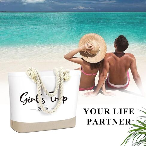 Fokongna Tote Bag For Women, Beach Bag Best Friend Travel Birthday Gifts, Travel Parties Vacation Shopping Essentials in Saudi Arabia