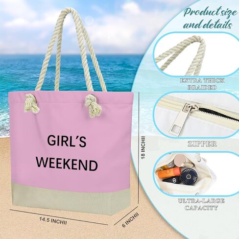 Fokongna Tote Bag For Women, Beach Bag Best Friend Travel Birthday Gifts, Travel Parties Vacation Shopping Essentials in Saudi Arabia