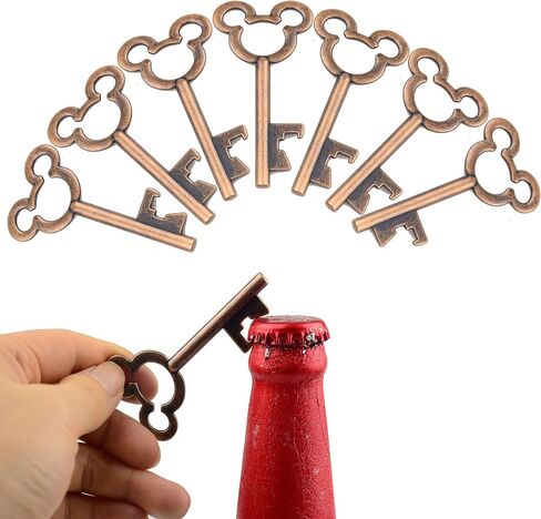 Aokbean 52pcs Vintage Skeleton Key Bottle Opener with Escort Thank You Tag Card and Keychain for Party Wedding Favor Guest Souvenir Kit (Rose Gold) in Saudi Arabia
