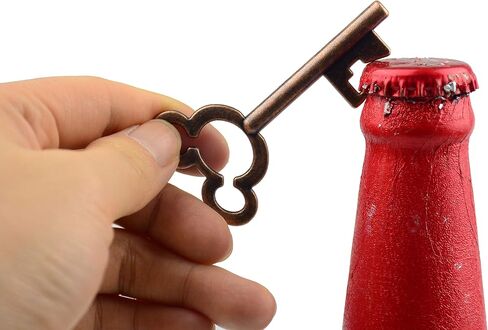 Aokbean 52pcs Vintage Skeleton Key Bottle Opener with Escort Thank You Tag Card and Keychain for Party Wedding Favor Guest Souvenir Kit (Rose Gold) in Saudi Arabia