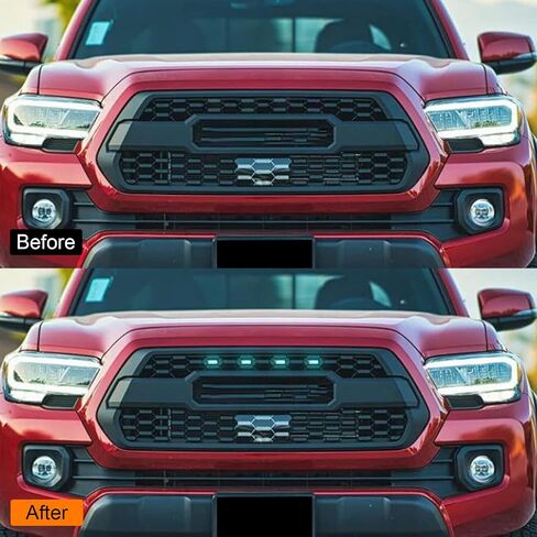 ROCCS RGB GRILL LED LID 4 PCS متوافقة مع Toyota Tacoma 2016-2023 TRD PRO OEM فقط ، عدسة LED الأمامية Raptor LED مع التعليمات ، التطبيق/التحكم عن بُعد 20 ألوان مخصصة in Saudi Arabia