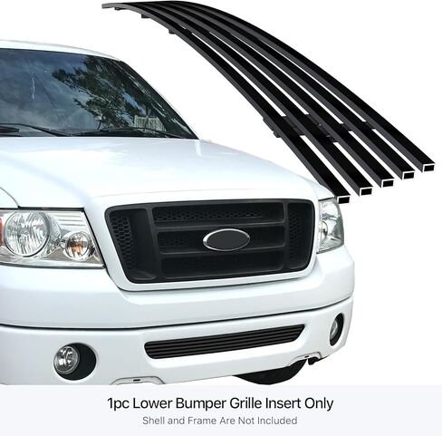 APS Compatible with Ford F-150 2006-2008 Lower Bumper Stainless Steel SS Black Billet Front Grill Grille Insert F65352H in Saudi Arabia