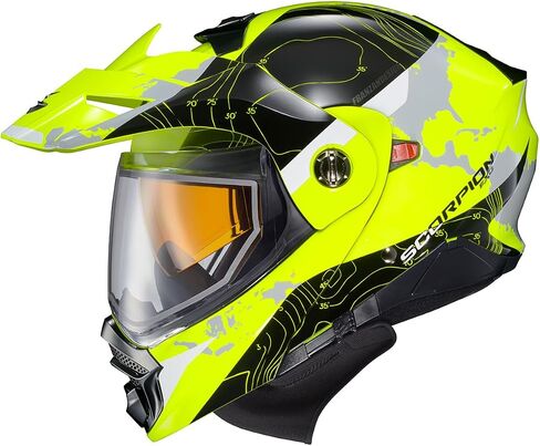 ScorpionEXO AT960 Cold Weather Adventure Snowmobile Modular Helmet Dual Pane Shield with Breath Box and Bluetooth Ready Speaker Pockets Solid (Matte Black - 3X-Large) in Saudi Arabia