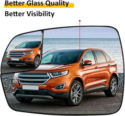 Passenger Side Mirror Replacement for Ford Edge 2015 2016 2017 2018 Mirrors Glass - Convex Mirror Glass, Right Side Rear View Mirror with Power Heated in Saudi Arabia