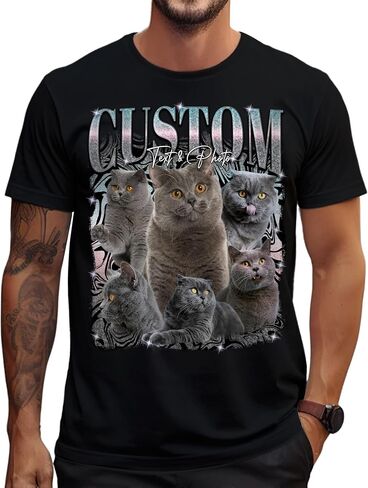 Custom Your Own Bootleg Rap Shirts Custom Picture Shirt Customized Vintage Graphic Tshirt Photo Gifts for Men Women in Saudi Arabia