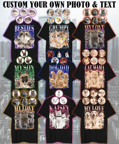 Custom Your Own Bootleg Rap Shirts Custom Picture Shirt Customized Vintage Graphic Tshirt Photo Gifts for Men Women in Saudi Arabia