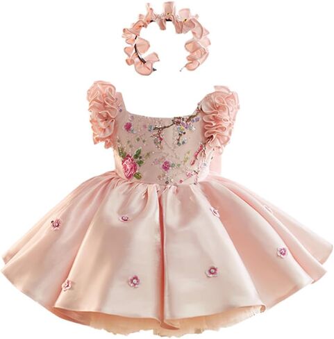 فساتين البنات، فساتين الأميرة المنتفخة بأكمام طويلة، فساتين حفلات الزفاف وأعياد الميلاد للفتيات الزهرات in Kuwait