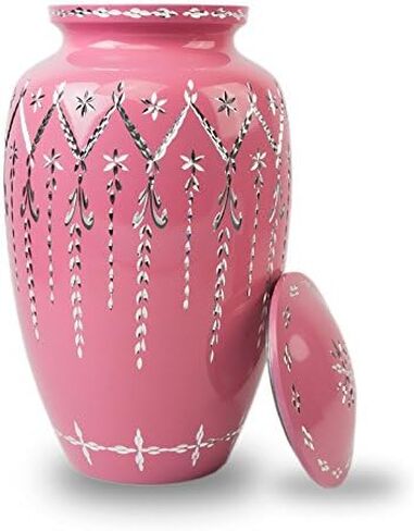 جرة حرق سقوط سقوط إكليل للرماد - كبير - يحمل ما يصل إلى 200 بوصة مكعبة من الرماد - الجرار المعدنية الوردي للرماد in Kuwait