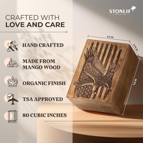 Cremation Urns for Human Ashes - Fishing Wooden Box and Casket for Men, Women and Child Ashes - Funeral Memorial Burial Urn for Cat Dog Pet Ashes - Large (200 Cu/in) in Kuwait