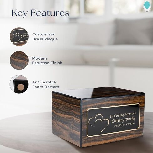 GetUrns Heritage Adult Espresso Cremation Urn Box for Human Ashes I Dirtbike Custom Engraved Wooden Urns for Male and Female I 213lbs in Saudi Arabia