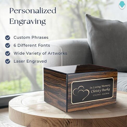 GetUrns Heritage Adult Espresso Cremation Urn Box for Human Ashes I Dirtbike Custom Engraved Wooden Urns for Male and Female I 213lbs in Saudi Arabia