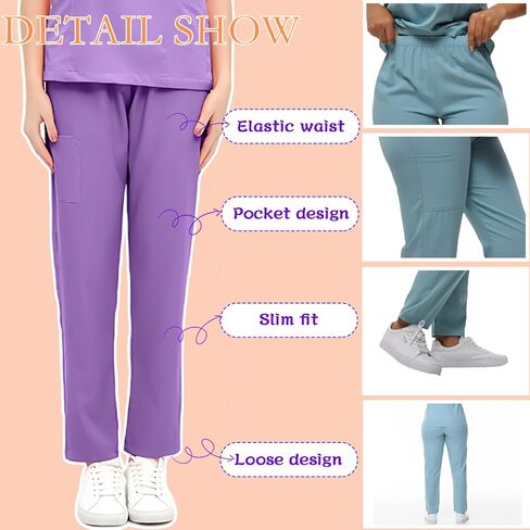 Medical Uniform Stretch V-Neck Scrub Top & Jogger Pant with Pockets,Scrubs for Set, Unisex Workwear in Saudi Arabia